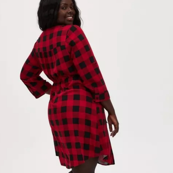 Torrid Mini Challis Zip-Front Shirt Dress - Picture 2 of 7